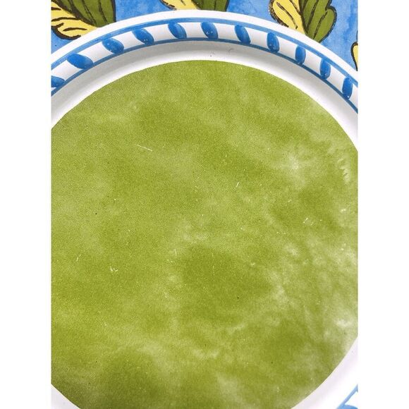 Formation Tuscan Summer Green Blue Enamelware Metal 9” Salad Plates Set Of 5 - Picture 3 of 6